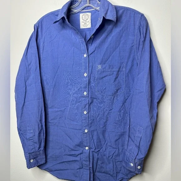 Talula Oxford Boyfriend Fit Button-Up Shirt – Blue XXS - Picture 2 of 8